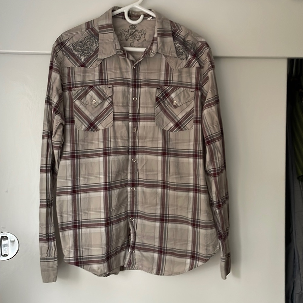 Guc guess pearl snap shirt